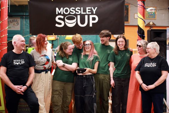 Mossley SOUP 21 presenters with volunteers
